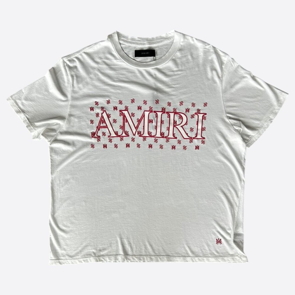 Amiri White & Red MA Paisley Logo T-Shirt